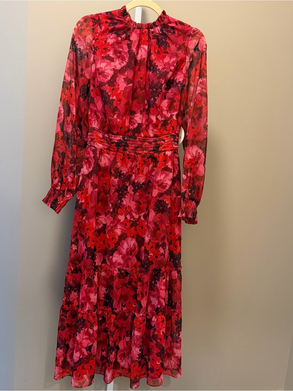 Lost + Wander Floral Red Long-Sleeve Maxi Dress